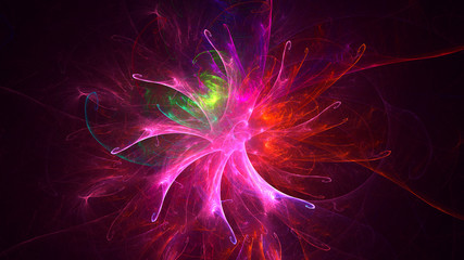 3D rendering abstract colorful fractal light background