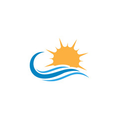 Water and sun icon graphic design template vector