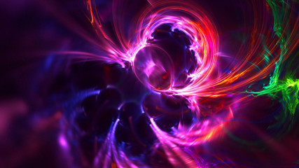 3D rendering abstract colorful fractal light background