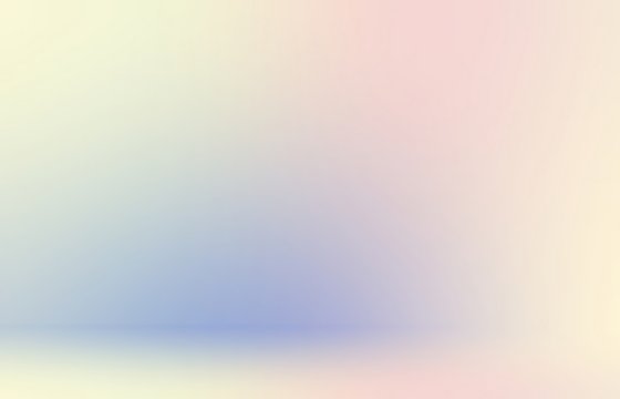 Pastel pink yellow blue gradiend blurry 3d background. Subtle fantasy abstract template. Art studio.
