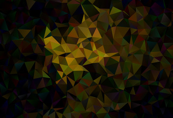 Dark Yellow vector abstract mosaic background.