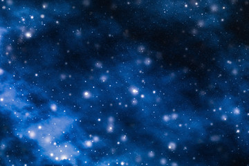 Stars, planet and galaxy in cosmos universe, space and time travel science background