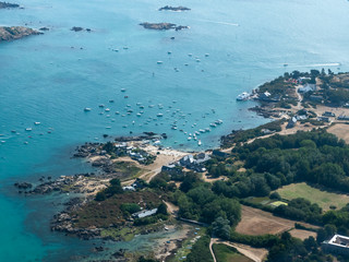 vue aérienne des Îles Chausey dans la Manche en France