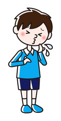 Fototapeta premium くしゃみする男の子