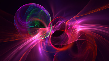 3D rendering abstract colorful fractal light background