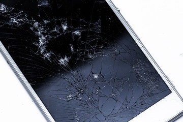 broken phone with cracked screen