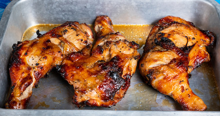 Chicken Drumstick grilled homemade streetfood in thailand.