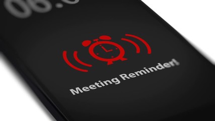 Meeting Reminder on Smart Phone Screen