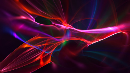 3D rendering abstract colorful fractal light background