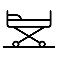 Hospital bed icon. Outline hospital bed vector icon for web design isolated on white background