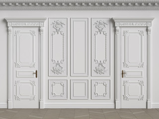 Classic interior walls with copy space