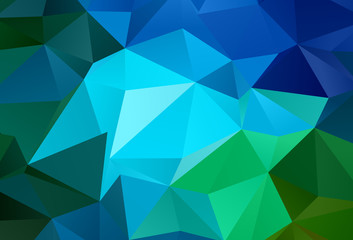 Fototapeta premium Light Blue, Green vector polygon abstract background.