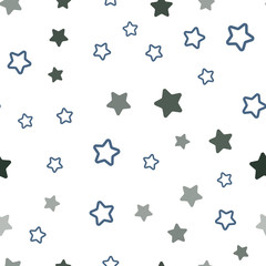 Light Green, Red vector seamless background with colored stars. Shining colored illustration with stars. Pattern for trendy fabric, wallpapers.