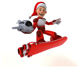 Naklejka premium Fun Super Santa Claus - 3D Illustration