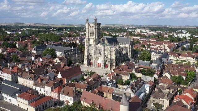 Troyes, Aerial view of Saint-Pierre-et-Saint-Paul Cathedral
