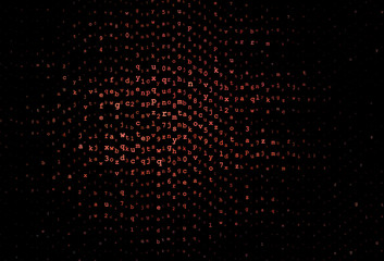 Dark Red vector pattern with ABC symbols.