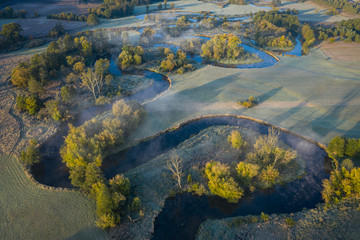 Meandering Drweca river in the morning