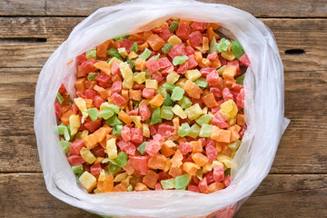 Candied fruit in a plastic bag 