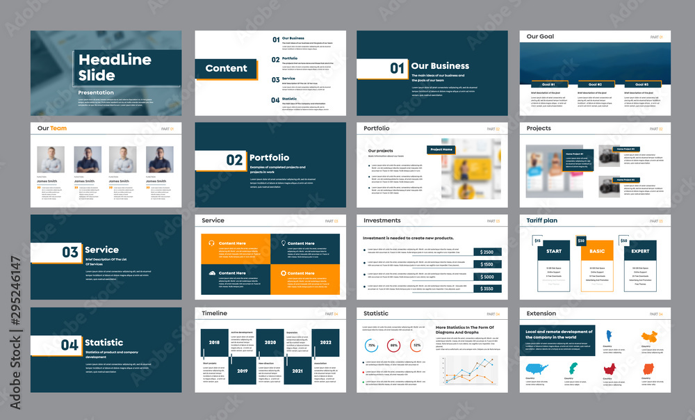 Poster Set of vector blue and white slide templates with abstract pattern, for annual report and web slides for marketing. Design infographic elements for presentations.