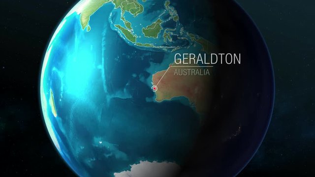 Australia - Geraldton - Zooming from space to earth