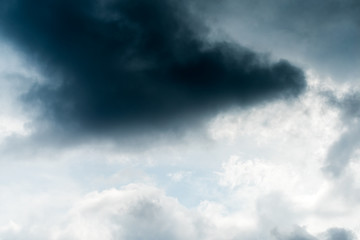 Beautiful puffy clouds isolated against blue skies