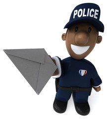 Fun policeman - 3D Illustration