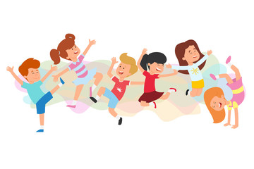 Children dancing breakdance.