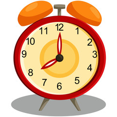 Round Table Alarm Clock - Cartoon Vector Image
