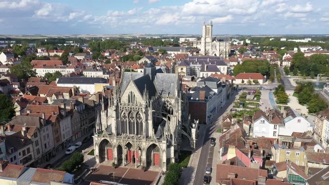 Troyes, Aerial view of Saint Urbain Basilica