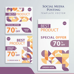 Obraz premium Editable simple retro post social media template