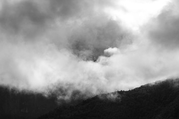 Clouds and mountains