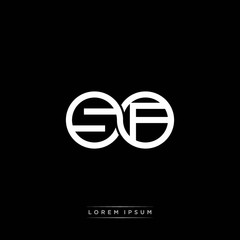SF initial letter linked circle capital monogram logo modern template silver color version