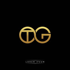 TG initial letter linked circle capital monogram logo modern template silver color version