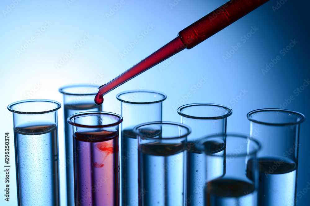 Wall mural Test tubes in a laboratory for blood tests