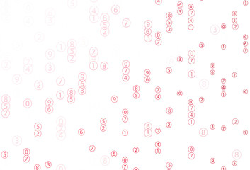 Light Red vector template with isolated numerals.