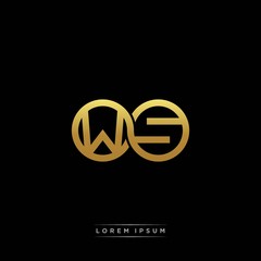 WS initial letter linked circle capital monogram logo modern template silver color version