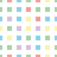 Seamless polka square pattern in different colors. Colorful theme. Sipmle flat vector wallpaper.
