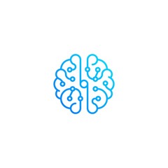 Brain technology top view. Vector icon template