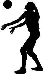 volleyball girl player. women play volleyball silhouette vector