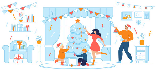 Preparations for Winter Holidays Vector Concept