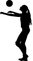 volleyball girl player. women play volleyball silhouette vector