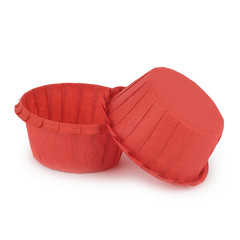 Muffin paper molds red.