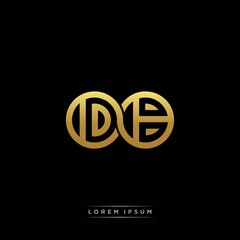 DB initial letter linked circle capital monogram logo modern template silver color version