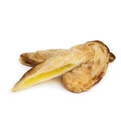 Baking with filling on a white background.