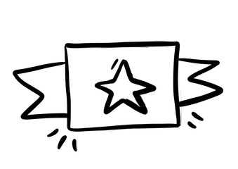 Illustration Hand Drawn Brush of Trophy Cup Champion Winner. Flat, Icon, Sign, Logo, Symbol, Object, Graphic Design, Element, Background, Print.