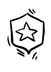 Illustration Hand Drawn Brush of Trophy Cup Champion Winner. Flat, Icon, Sign, Logo, Symbol, Object, Graphic Design, Element, Background, Print.