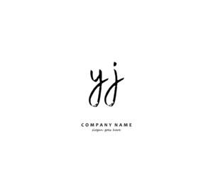 YJ Initial handwriting logo vector