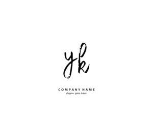 YK Initial handwriting logo vector