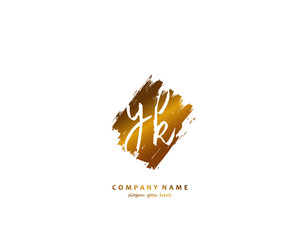 YK Initial handwriting logo vector