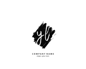 YL Initial handwriting logo vector